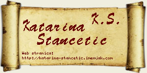 Katarina Stančetić vizit kartica